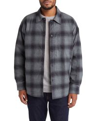 FRAME - Insulated Plaid Cotton Snap-up Overshirt - Lyst