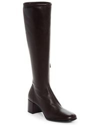 Prada - Stretch Leather Knee High Boot - Lyst
