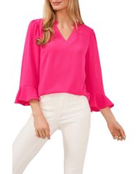 Cece - Ruffle Cuff Crepe Top - Lyst