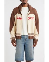 Elwood - Camp Shawl Collar Zip Cardigan - Lyst