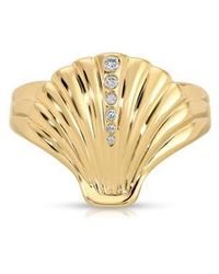 EF Collection - Diamond Shell Ring - Lyst