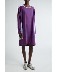 Dries Van Noten - Daias Splice Print Long Sleeve Asymmetric Cotton Dress - Lyst