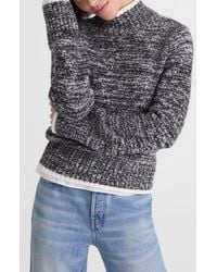 Madewell - Marled Mock Neck Cotton Blend Sweater - Lyst