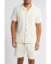 Rails - Maverick Textured Knit Camp Shirt - Lyst