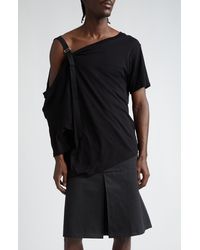 TAKAHIROMIYASHITA TheSoloist. - Asymmetric One-shoulder Cotton & Silk T-shirt - Lyst