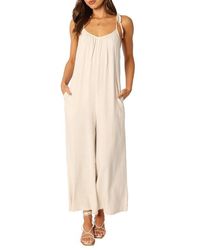 Petal & Pup - Margo Tie Strap Linen Jumpsuit - Lyst