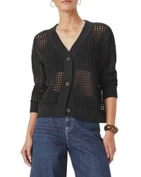 Splendid - Camellia Openwork V-Neck Cotton Blend Cardigan - Lyst