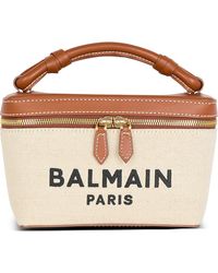 Balmain - B-Army Logo Canvas & Leather Vanity Case Bag - Lyst