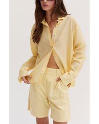 Crescent - Crinkled Tencel Button Up Shirt - Lyst