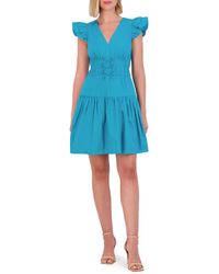 Vince Camuto - Ruffle Sleeve Tiered Cotton Dress - Lyst
