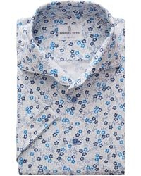 Emanuel Berg - Floral Short Sleeve Knit Button-up Shirt - Lyst