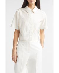 Partow - Tilden Crop Short Sleeve Button-Up Shirt - Lyst