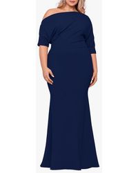 Betsy & Adam - One-Shoulder Scuba Crepe Gown - Lyst