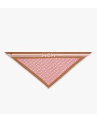 MCM - Monogram Print Triangle Silk Scarf - Lyst