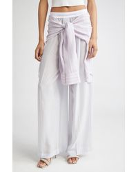 Alexander Wang - Stripe Prestyled Boxer Waist & Shirt Silk Pants - Lyst