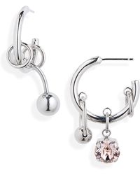 Justine Clenquet - Sally Mismatched Charm Hoop Earrings - Lyst
