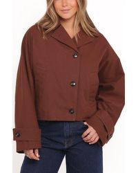 Petal & Pup - Notion Cotton Twill Crop Trench Coat - Lyst