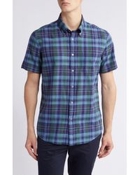 Brooks Brothers - Regular Fit Plaid Short Sleeve Cotton Madras Button-down Shirt - Lyst