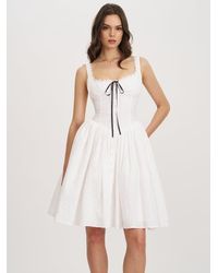 Miss Circle - Madison Cotton Eyelet Square Neck Midi Dress - Lyst