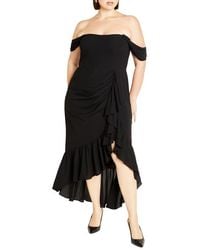 City Chic - Rosabella Off The Shoulder Maxi Dress - Lyst