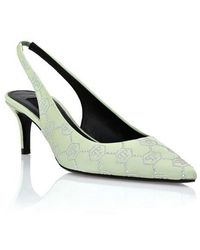 Philipp Plein - Satin Slingback Shoes Low Heels Monogram Strass - Lyst