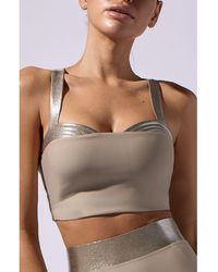 Heroine Sport - Lina Metallic Trim Longline Sports Bra - Lyst