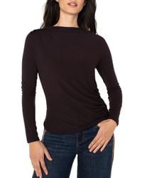 Liverpool Los Angeles - Long Sleeve Ruched Knit Top - Lyst