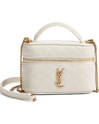 Saint Laurent - Micro Gaby Quilted Leather Vanity Crossbody Bag - Lyst