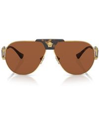 Versace - 63Mm Oversize Pilot Sunglasses - Lyst