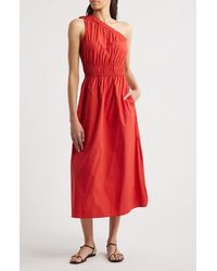 Rails - Selani One-Shoulder Cotton Poplin Dress - Lyst