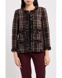 Anne Klein - Metallic Tweed Jacket - Lyst
