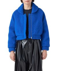 Grey Lab - Felted Wool Blend Bomber Jacket - Lyst