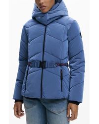 Desigual - Quilted Puffer Coat With Removable Hood - Lyst