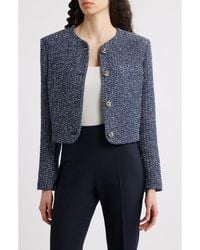 BOSS - Jolena Crop Tweed Jacket - Lyst