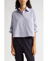 Twp - Next Ex Stripe Crop Cotton Button-up Shirt - Lyst