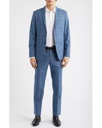 John Varvatos - Varick Slim Fit Glen Check Wool & Cotton Blend Suit - Lyst