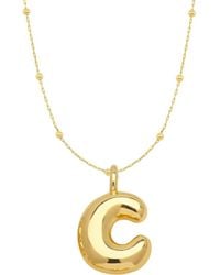 Emma Rae - 14K Plated Bubble Initial Pendant Necklace - Lyst