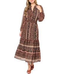 Gibsonlook - The Leyla Floral Print Long Sleeve Maxi Dress - Lyst