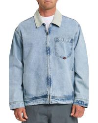 Quiksilver - Surf Harrington Corduroy Collar Denim Jacket - Lyst