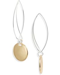 Nordstrom - Two-tone Disc Drop Wire Threader Earrings - Lyst
