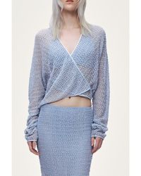 Nocturne - Wrap Mesh Blouse - Lyst