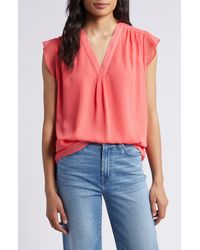 Vince Camuto - Beaded Cap Sleeve Top - Lyst