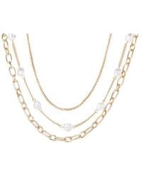 BCBGMAXAZRIA - Layered Pearl Drop Chain Necklace - Lyst