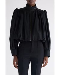 Chloé - Crop Balloon Hem Cotton Zip Jacket - Lyst