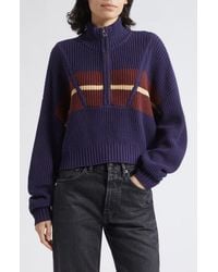 STAUD - Cropped Hampton Sweater - Lyst