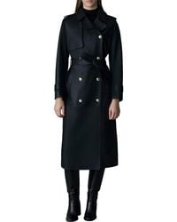 Mackage - Gael-V Double Breasted Lambskin Leather Trench Coat - Lyst