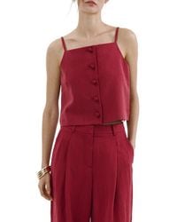 Mango - Square Neck Button Front Top - Lyst