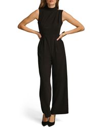 Donna Karan - Pleated Sleeveless Straight Leg Jumpsuit - Lyst