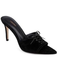 L'Agence - Thames Ii Lace Up Pointed Toe Leather Mule - Lyst