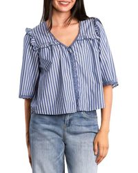 Billy T - Juliet Lace & Ruffle Cotton Blend Top - Lyst